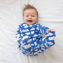 Blue cloud cotton sleepsuit: 3-6 M