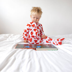 Love Heart cotton sleepsuit: Newborn