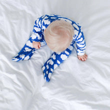 Blue cloud cotton sleepsuit: 3-6 M