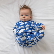 Blue cloud cotton sleepsuit: 3-6 M