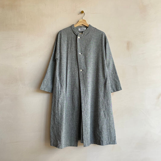 Mao Collar Long Cotton JK -Charcoal-