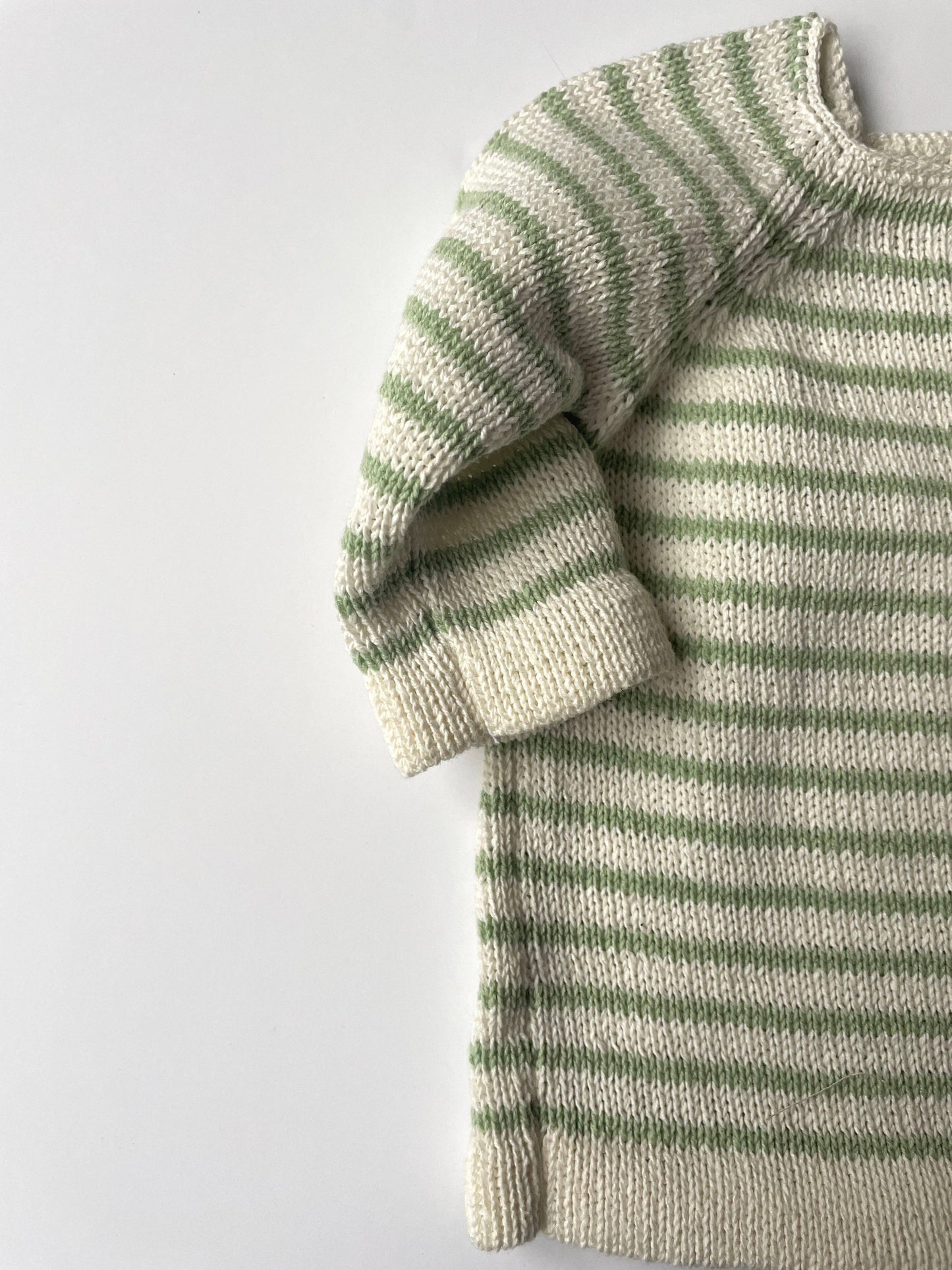 Striped cardigan: Cream and Mint / 3-6