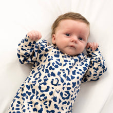 Blue Leopard print cotton Sleepsuit: 3-6 M