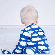 Blue cloud cotton sleepsuit: 3-6 M