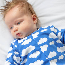 Blue cloud cotton sleepsuit: 3-6 M