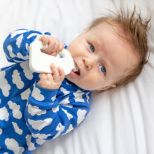 Blue cloud cotton sleepsuit: 3-6 M