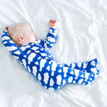 Blue cloud cotton sleepsuit: 3-6 M