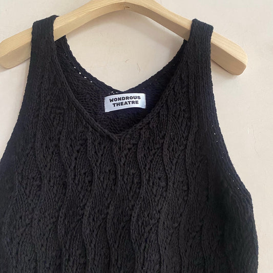 Cable knit TT -Black-