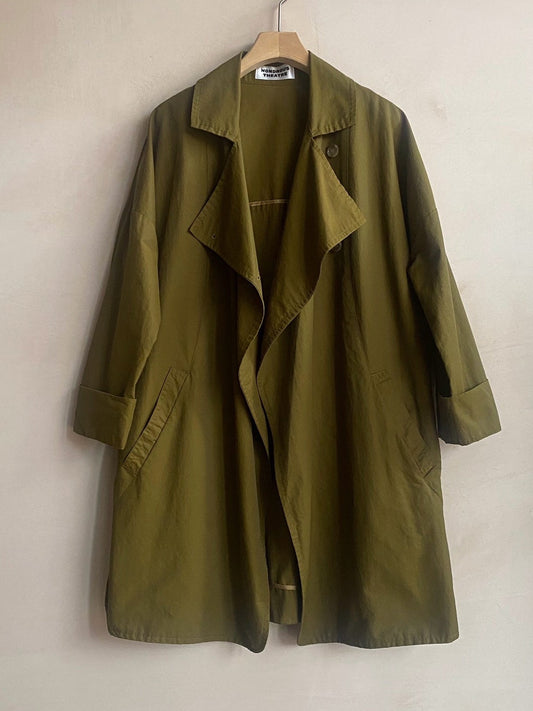 Double breasted folded sleeve shower proof Jacket -Khaki-