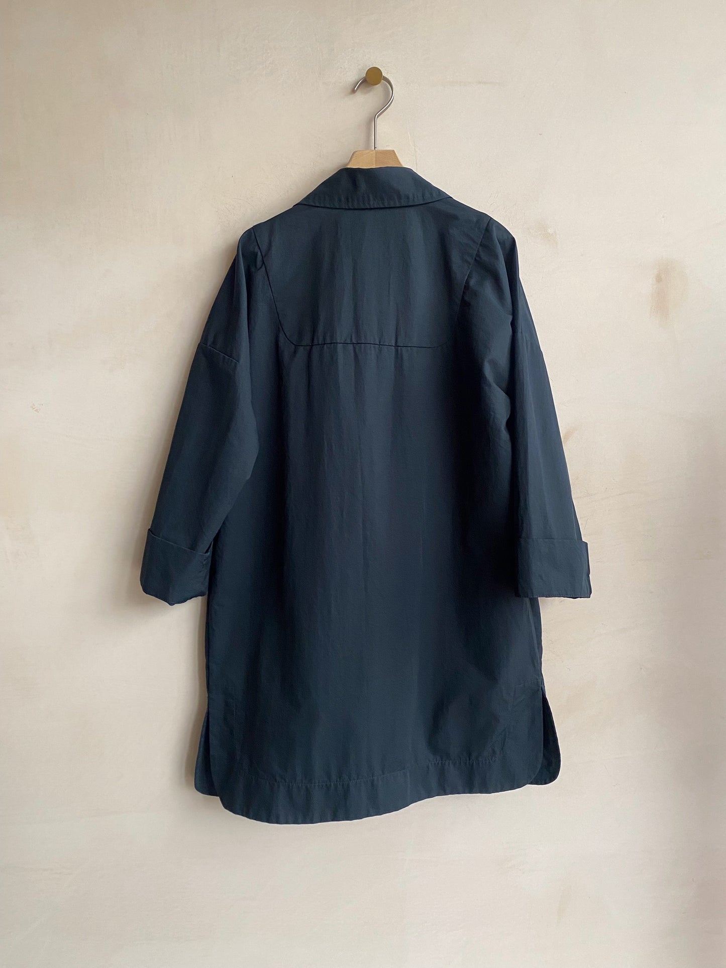 Double breasted folded sleeve shower proof Jacket -Black-