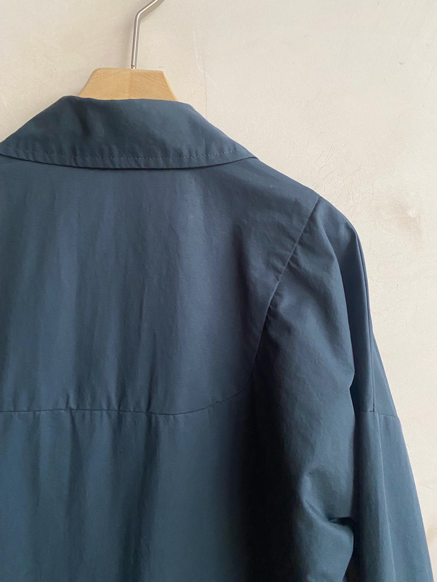 Double breasted folded sleeve shower proof Jacket -Black-