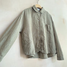 Cotton linen rounded collar JK -Khaki-