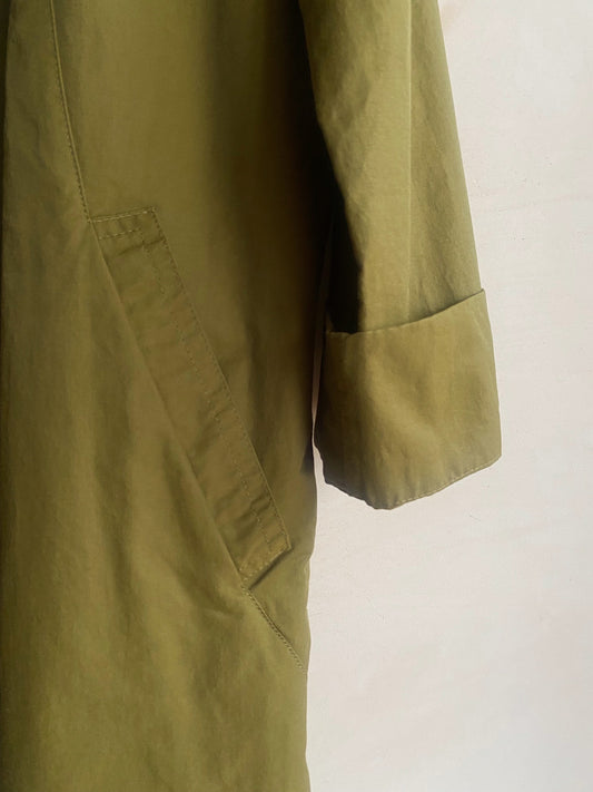 Double breasted folded sleeve shower proof Jacket -Khaki-