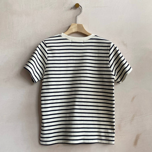 RIB STRIPE T -IVORYXBLACK-