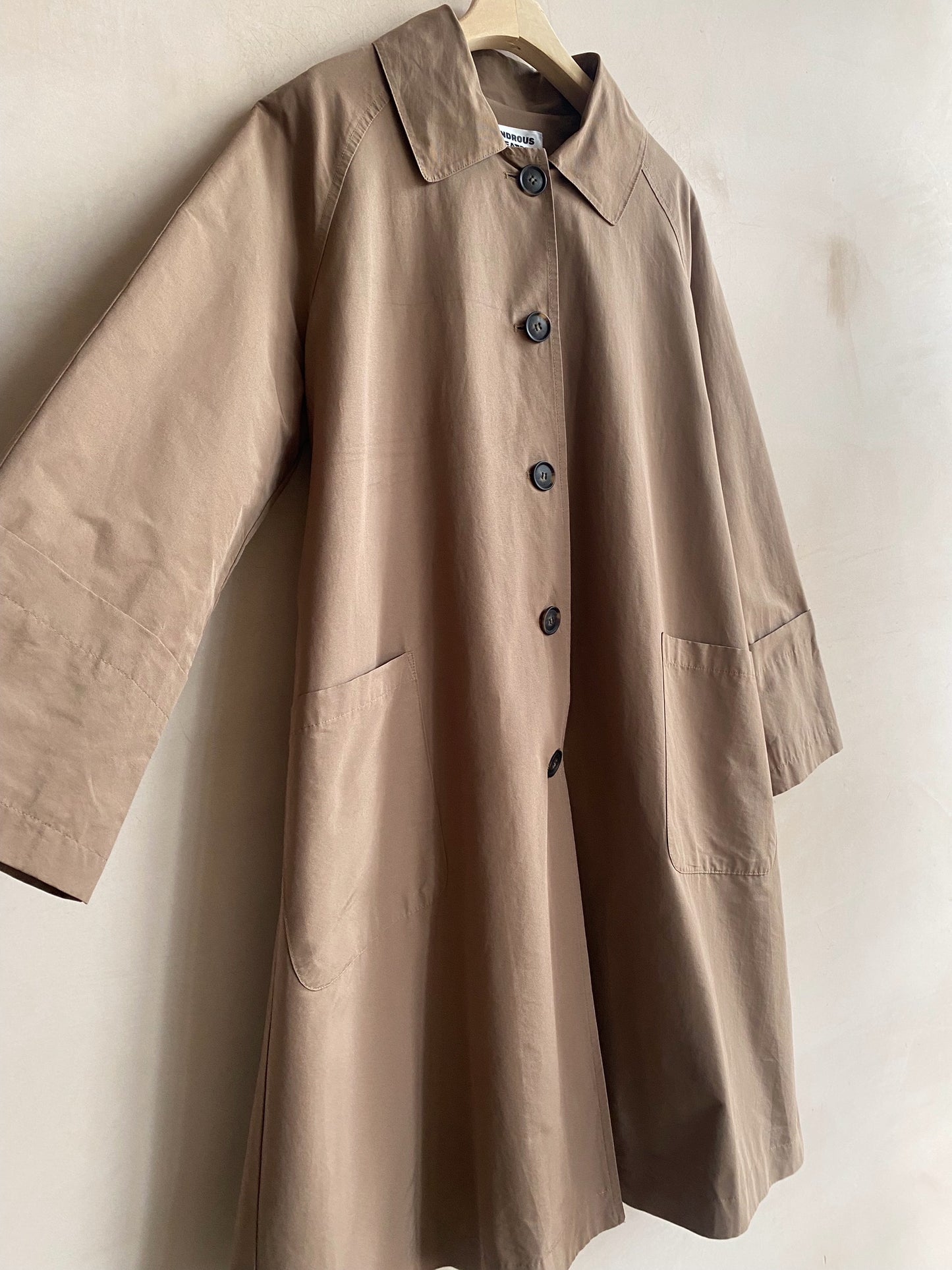 Front pocket Long Mac -Light Brown-