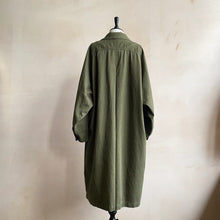 Ballooned Sleeve Long Coat -Khaki-