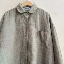 Cotton linen rounded collar JK -Khaki-