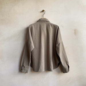 Canvas cotton jacket -Khaki-