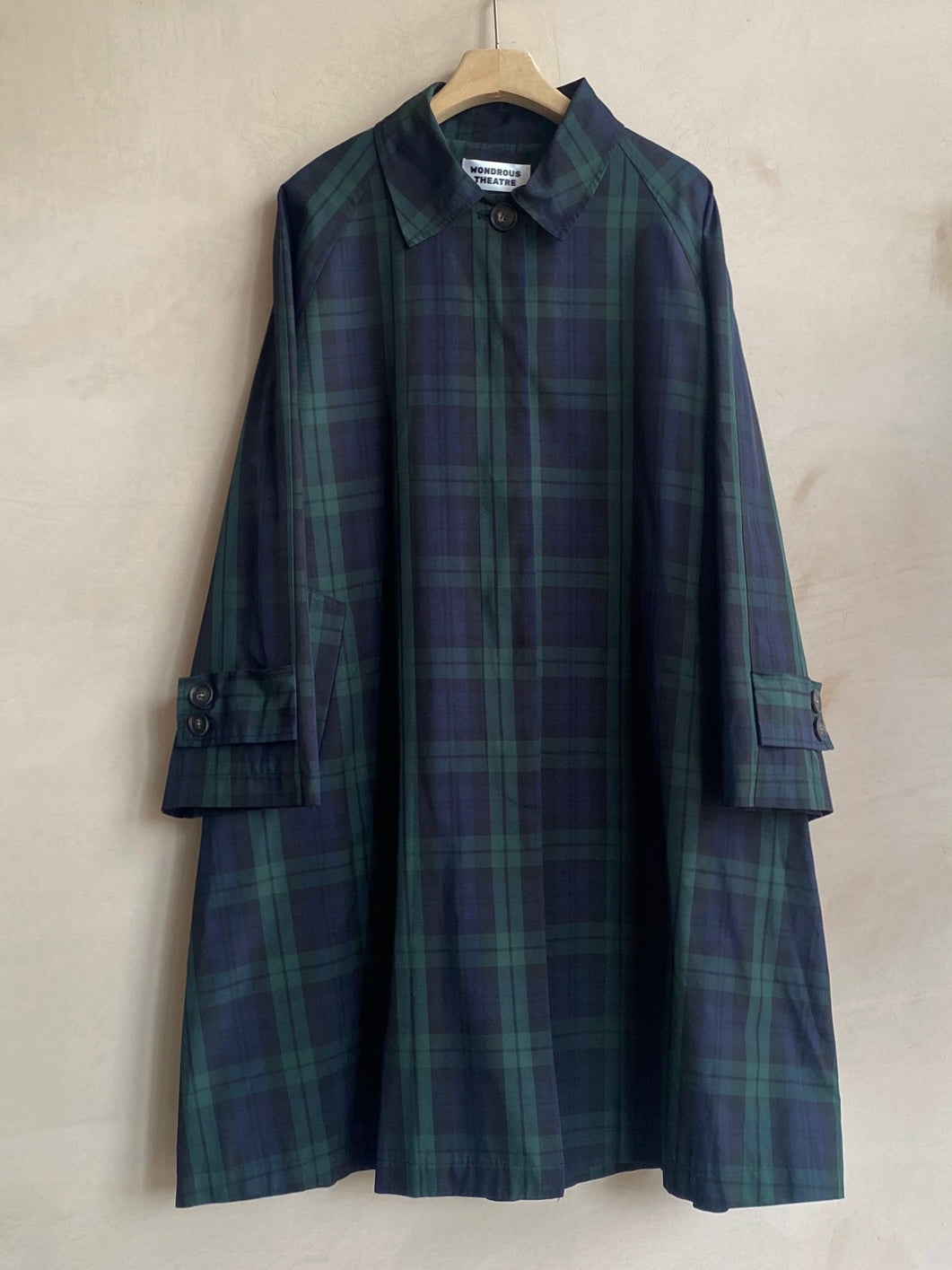 Trench coat -Green check-