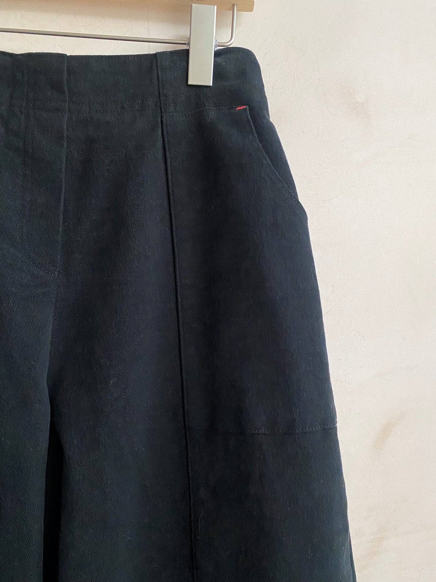 COTTON STRETCH SQ POCKET W RED STETCH -Black-