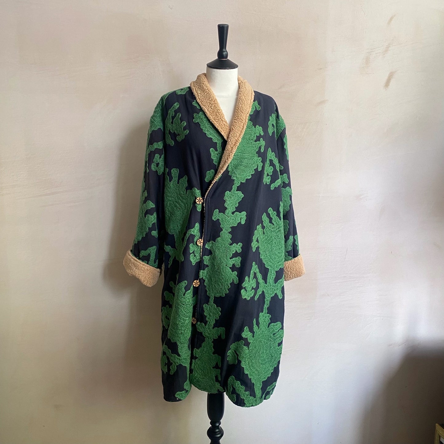EMBROYDARY LONG COAT  -GREEN- BY EDL