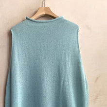 High neck knit TT top   -Blue-