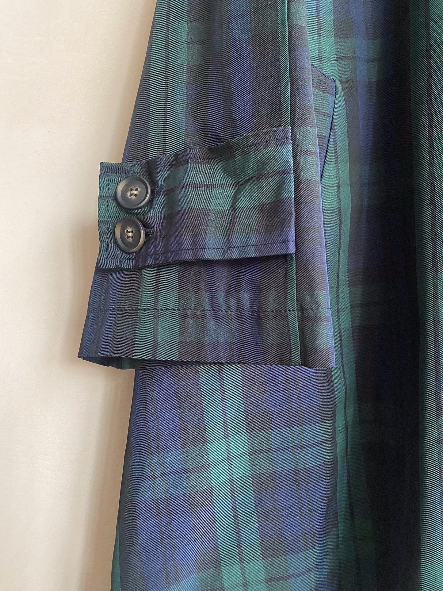 Trench coat -Green check-