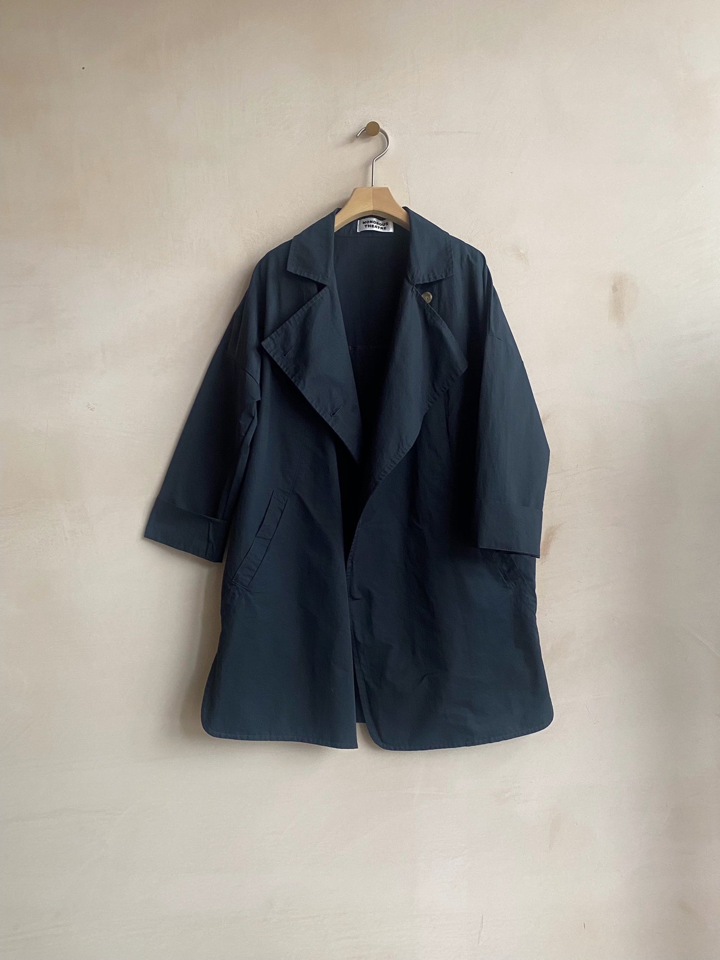 Double breasted folded sleeve shower proof Jacket -Black-