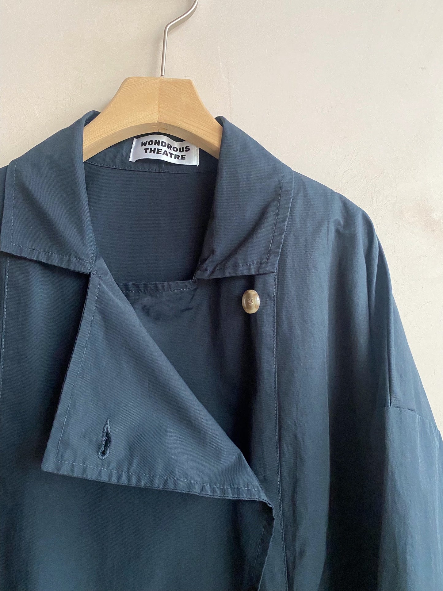 Double breasted folded sleeve shower proof Jacket -Black-