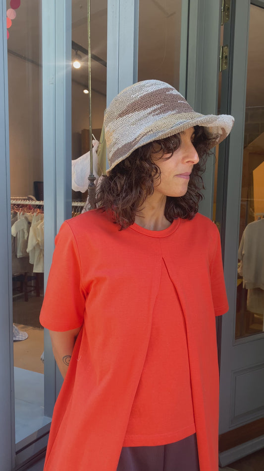Safari Stripe Colour hat -Grey/Khaki-