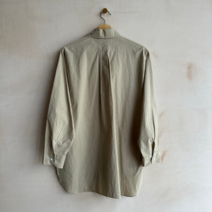 Zip front long shirts -Khaki-