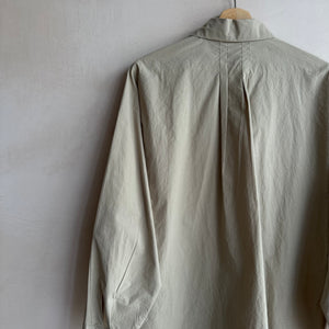 Zip front long shirts -Khaki-