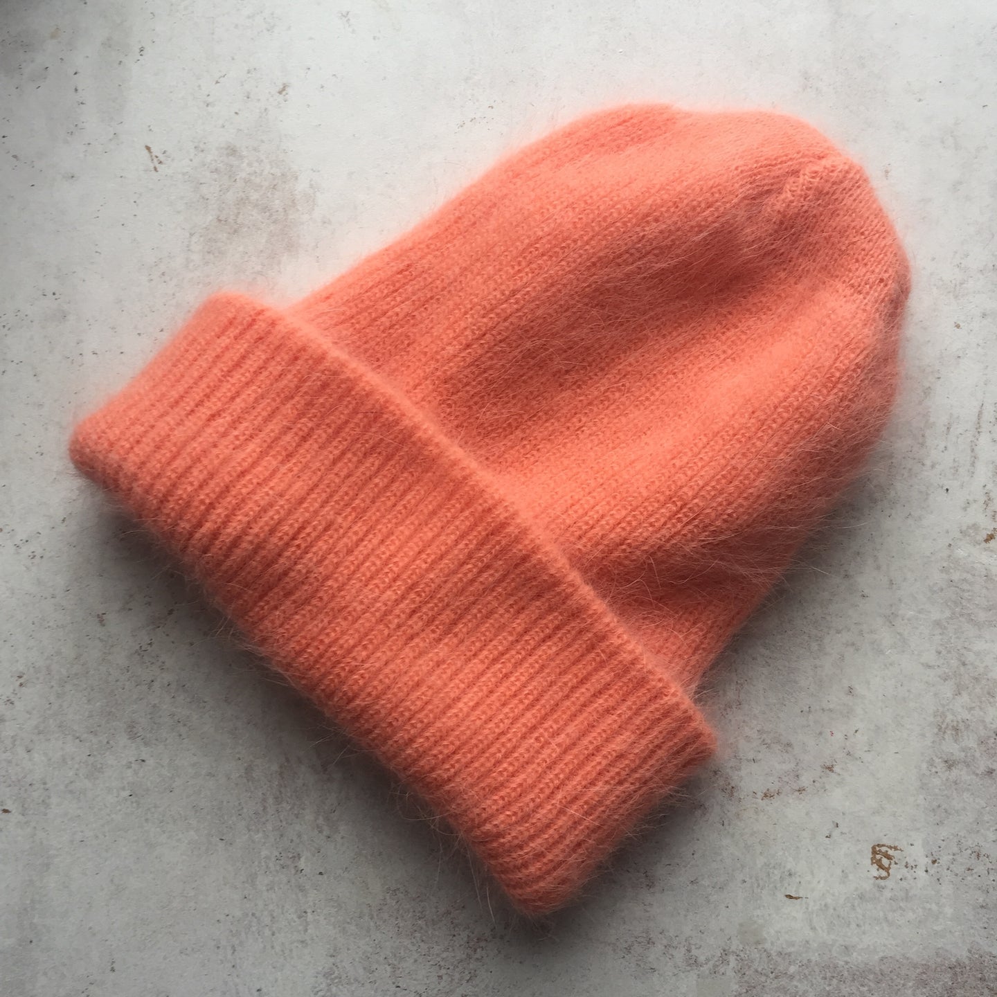 Fluffy Angora knit hat-Coral pink-, Hat, WondrousTheatre, WondrousTheatre,