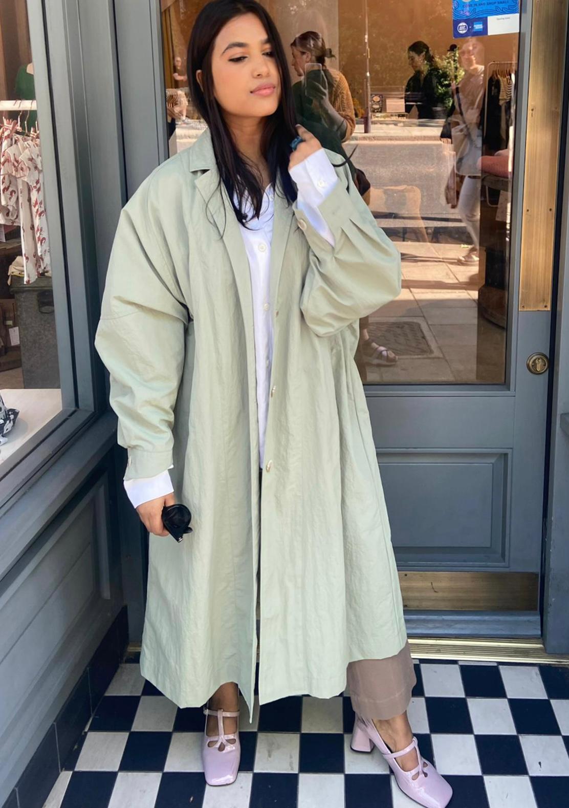 Summer light long Coat -Light Khaki-