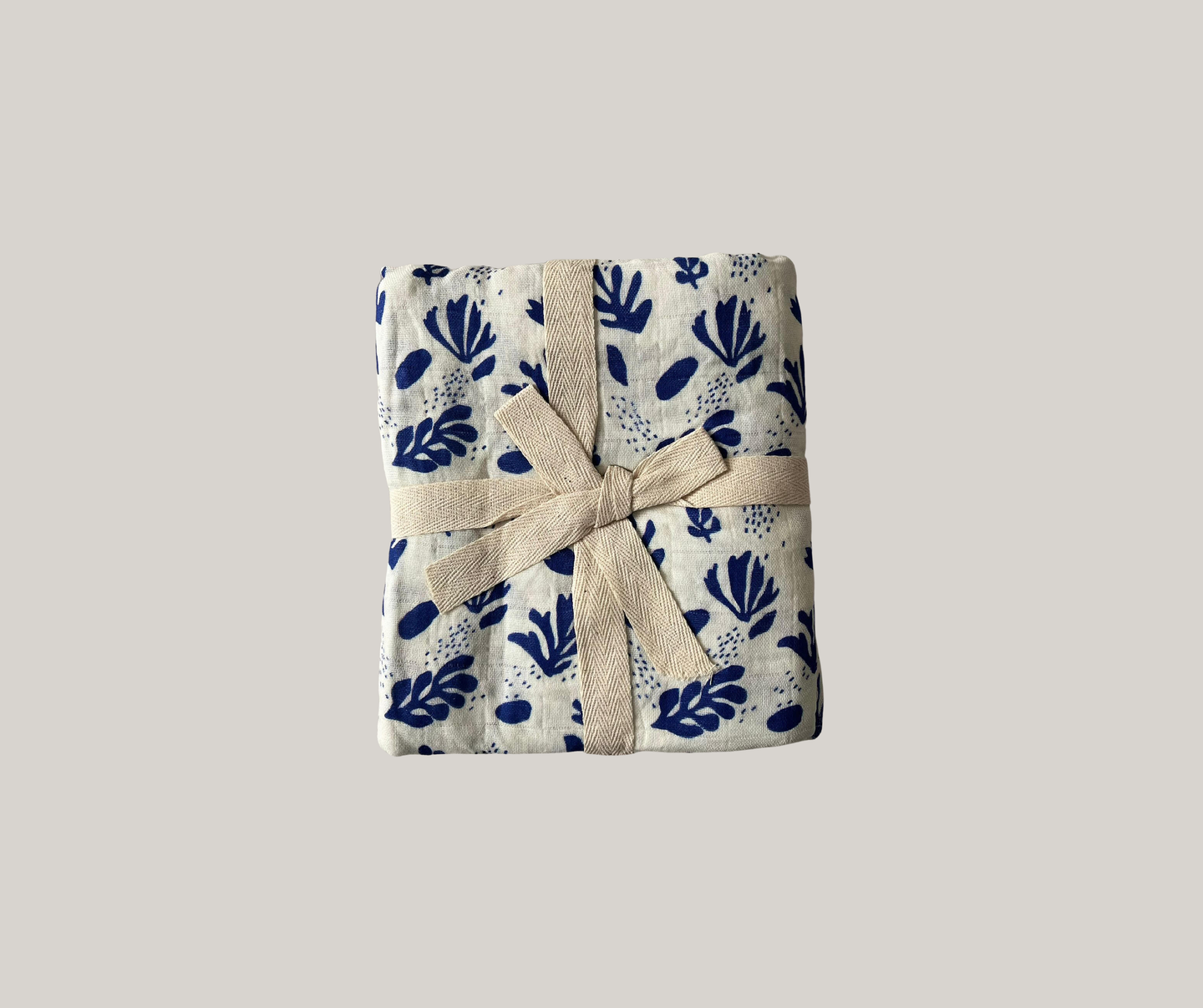 Large Organic Cotton Muslin Swaddle Blanket - Matisse Blue