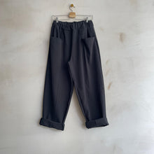 Full Length baggy Trousers with Floppy Front Pockets -Black-