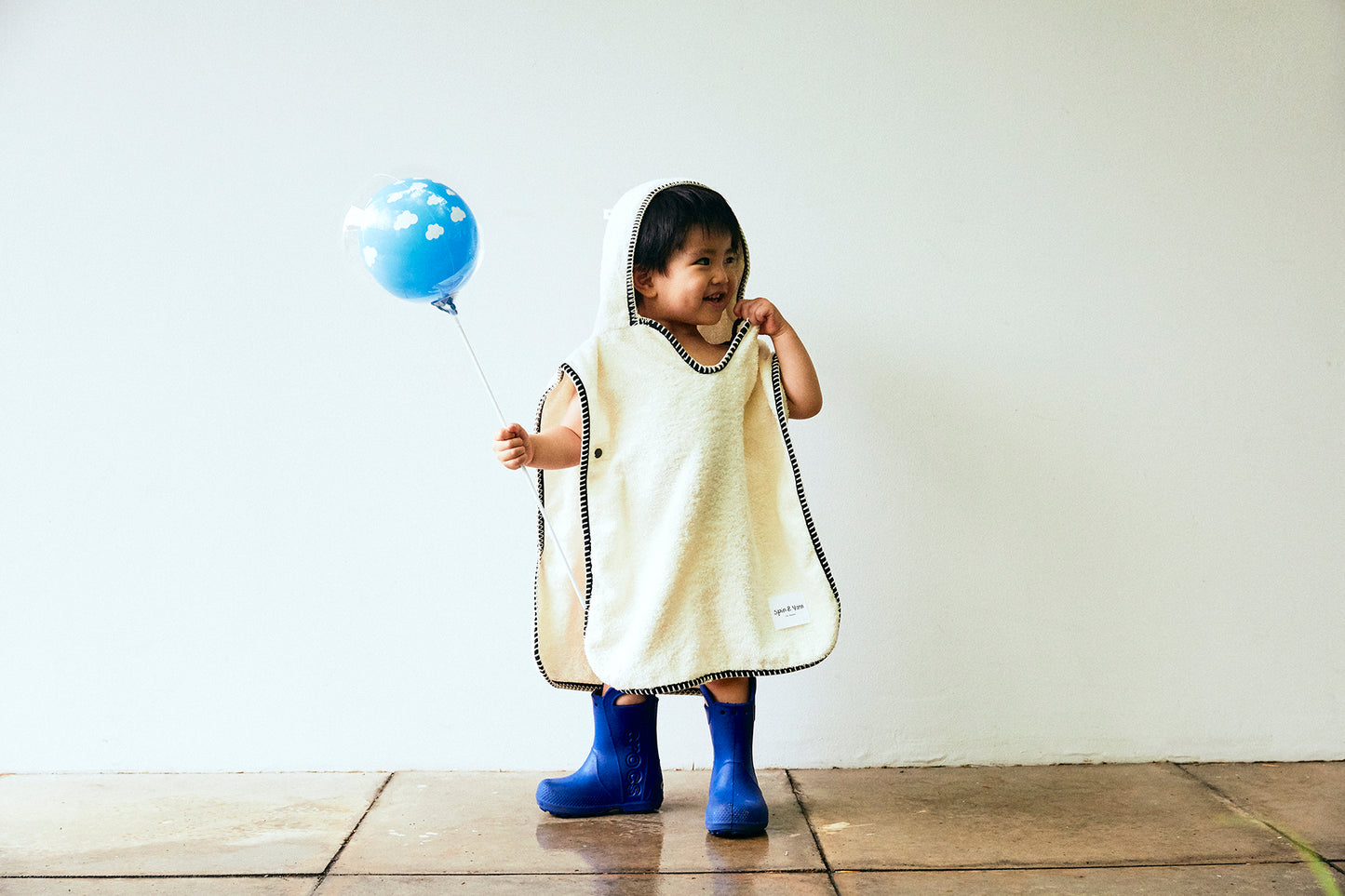 Organic Cotton Bath Towel Hooded Poncho by Spin & Yarn