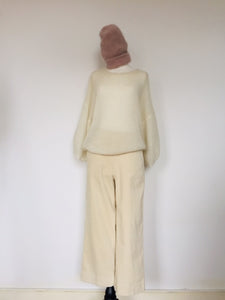 Fluffy Angora knit hat-Pink beige, [product_type], WondrousTheatre, WondrousTheatre,