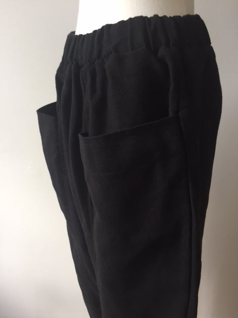 Front Pockets Cropped 2 buggy trousers-Black, Trousers, WondrousTheatre, WondrousTheatre,