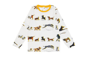 Dog family print LS Shirts organic cotton by vild -Yellow-, Children clothes, Vild, WondrousTheatre,
