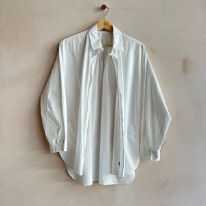 Zip front long shirts -White-