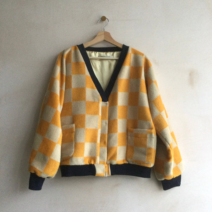 Checkered Cardi Jackets -Yellow- by Chung Rowe