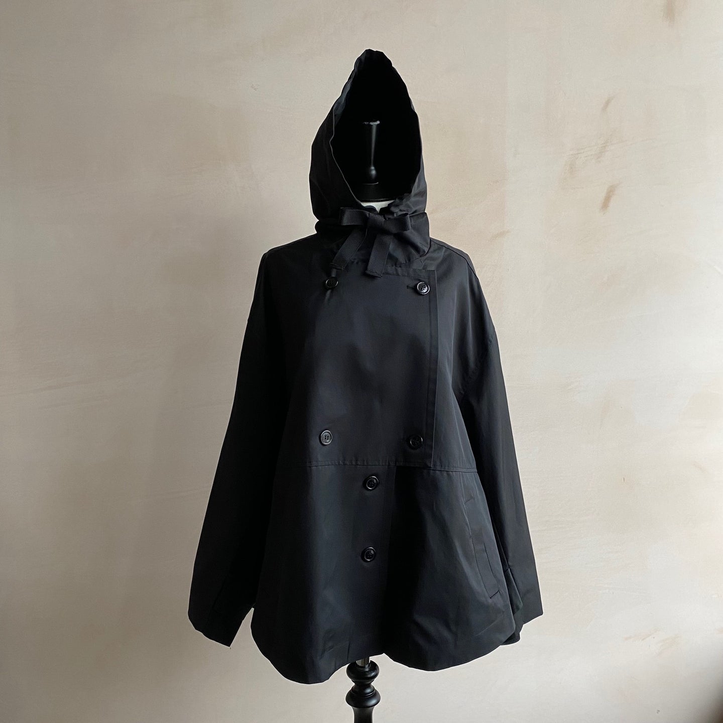 Ribbon Hood Jackets -Black-