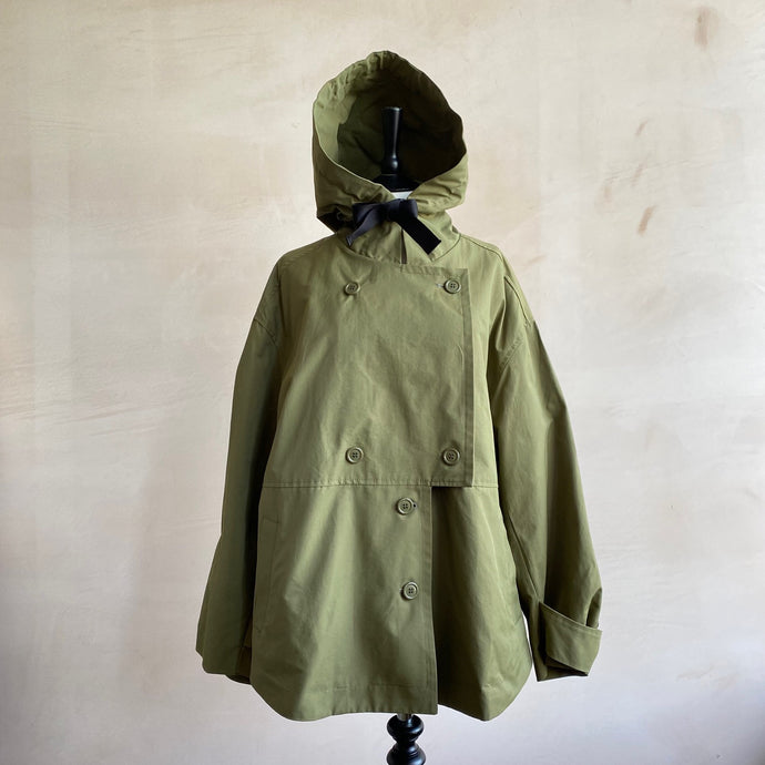 Ribbon Hood Jackets -Khaki-