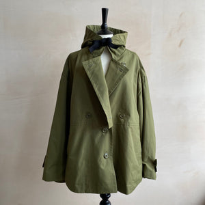 Ribbon Hood Jackets -Khaki-