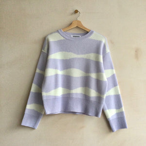 Wave stripe jumper -Purple-