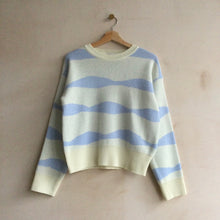Wave stripe jumper -L.Blue-
