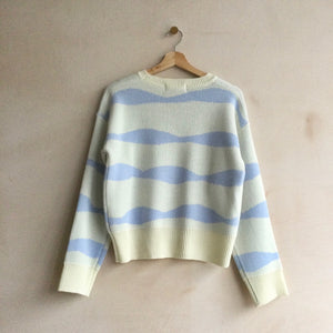 Wave stripe jumper -L.Blue-