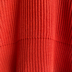 Circle neck rib jumper -Orange-