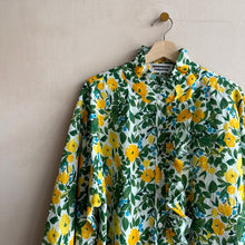 Cotton stand neck Flower colour shirts -Yellow-